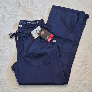 Dickies womens scrub pants XS Petite Low Rise, straight leg navy blue NWT